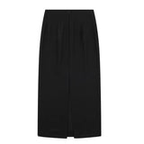 Yipinpay Black Long Skirts For Women Fashion 2023 High Waist Midi Skirt With Slit Summer Skirt Woman Elegant Women's Skirts Sets