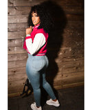 Yipinpay 2024 Women Clothes Fashion Casual Patchwork Button Up Crop Bomber Varsity Jackets Coat Women Winter Baseball Jacket