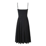 Yipinpay Sexy Women Corset Style Low Waist Midi Sling Dress Party Robe