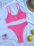 Yipinpay Waist Bikinis 2023 Sexy Women Swimsuit Solid Swimwear Female Brazilian Bikini Set Bathing Suit Bathing Beachwear