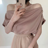 Yipinpay Short Sleeve Blouse Blusas Mujer Temperament V-neck Pleated Design Loose Tops Chiffon Shirts for Women New Office Lady
