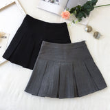 Yipinpay Korean Fashion Gray Pleated Skirt Women Vintage Cute High Waist Sexy Mini Skirts Kawaii Preppy Style Summer Streetwear