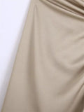 Yipinpay Knotted Long Skirt Women High Waist Skirt With Slit Ruched Elegant Skirts Woman Fashion 2023 Vintage Midi Split Skirt