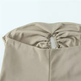 Yipinpay Cut Out Corset Top Female Ruched Off Shoulder Tops For Women 2023 Backless Sleeveless Crop Top Woman Summer Sexy Tube Tops