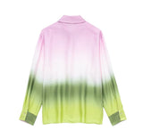 Yipinpay Tie Dye Shirts And Blouses For Women Fashion 2023 Button Up Shirt Women Summer Long Sleeve Top Female Loose Blouses