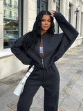 Yipinpay Autumn 2 Piece-Set Tracksuit Trousers Outfits Female Slim High Waist Drawstring Fashion Clothes Loose Women's Pants Sets