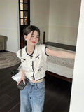 Yipinpay Chic Button White Feather Shirt Women Tassel Cardigan Blusas Mujer De Moda Korean Y2k Tops New Spring Blouse Shirts Vest