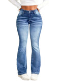 Yipinpay New Women's Stretch Boot Cut Jeans Fashion Slim Fit Hip-Lifting Denim Flared Pants Casual Women's Trousers