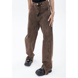 yipinpay Womans Jeans High Waist Denim Trouser Baggy Streetwear Arc Design Ladies Autumn Vintage Wide Leg Straight Loose Jean Pants