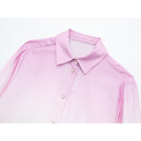 Yipinpay Tie Dye Shirts And Blouses For Women Fashion 2023 Button Up Shirt Women Summer Long Sleeve Top Female Loose Blouses