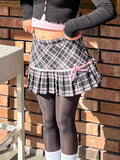 Yipinpay Sweet Cute Plaid Skirt Women Fairycore Grunge Pastel Goth High Waist Mini Skirt Harajuku Y2k E-girl Clubwear Skirt Femme