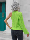 yipinpay Sweater Women One Shoulder Pullover Cut Out Long Sleeve Sweaters Fall Winter Clothes Jumper Female Streetwear Knitted Top