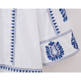 Yipinpay Embroidery Short Dresses For Women 2023 Vintage Boho White Dress Woman Mini Loose Summer Dress Long Sleeve Casual Dresses