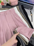 yipinpay Crimping High Waist Pants for Womens 2023 Korean Fashion Casual Harem Pants Female Loose Elegant Chic Trousers Ladies