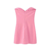 Yipinpay Pink Corset Dress Woman Off Shoulder Short Dresses For Women Strapless Backless Sexy Mini Dress 2023 Summer Party Dresses