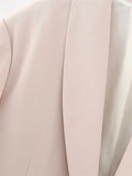 Yipinpay Feather Pink Blazer Women Button Elegant Woman Blazer Sets Fashion Long Sleeve Women's Jacket Spring 2023 New In Outerwears