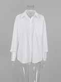 Yipinpay Street White Women Lapel Shirt Long Sleeve Casual Blouses Spring Summer 2023 Ladies Single-Breasted Long Tops Classy