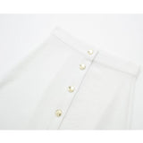 Yipinpay Off White Skirt Woman Button Long Skirts For Women Fashion 2023 Summer High Waist A Line Skirt Elegant Women's Skirts