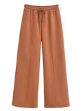 Yipinpay Autumn 2 Piece-Set Tracksuit Trousers Outfits Female Slim High Waist Drawstring Fashion Clothes Loose Women's Pants Sets