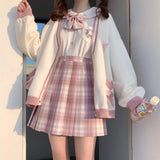Yipinpay Autumn Winter Women Sweater Loose Japanese Style Sweet Knitted Cardigans Embroidery Oversize Harajuku Female Cardigans Cute