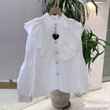 Yipinpay De Mujer Chic Top Blusas Femininas Elegantes OL White Long Sleeve Shirt Ruffled Turn Down Collar Shirt Casual Blouse