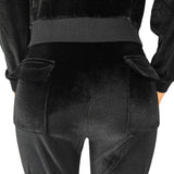 Yipinpay Womens Fall Velour Hoodie Jacket And Pants Sweatsuit Set Winter Lady Jogger Tracksuit 2 Piece Outfits