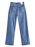 Yipinpay Blue Baggy Jeans Women Ripped Denim Pants Woman High Waist Wide Leg Pants Female Fashion Streetwear Women's Trousers