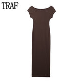 Yipinpay 2023 Black Long Dress Women Summer Bodycon Dress Women Short Sleeve Elegant Party Dresses Midi Evening Dresses For Prom
