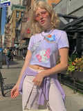 yipinpay Top Women Long Sleeve T-Shirts Graphic T-Shirt New Year O Neck Baby Tee Female Slim Patchwork Crop Top 90s Anime Clothes