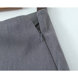 Yipinpay Sexy Women High Waist Side Zipper Gray Package Hip Mini Skirt