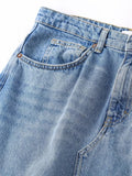 Yipinpay Blue Denim Skirt Women Slit Midi Jean Skirt Woman High Waist Long Skirts For Women Fashion 2023 Streetwear Y2k Skirts