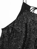 Yipinpay Black Sequin Dress Woman Halter Glitter Long Dress Women Off Shoulder Elegant Party Dresses Sexy Cocktail Evening Dresses