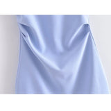 Yipinpay Blue Mini Dress Woman Off Shoulder Short Dresses For Women Pleated Strapless Sexy Corset Dress 2023 Evening Party Dresses