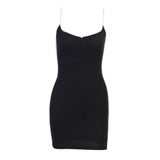 Yipinpay Black Dress Women Patchwork Striped Sleeveless Mini Bodycon Dress Sexy Clubwear Summer Spaghetti Straps Outfit