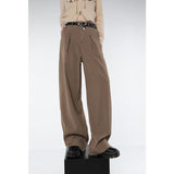 yipinpay Womans Pants High Waist Vintage Advanced Sense Straight Trouser 2023 American Style Chic Design Baggy Wide Leg Suit Pants
