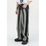 Yipinpay Men's Baggy Wide Leg Jeans Unisex Vintage Washed Blue Denim Trousers High Waist Loose  Straight Male Pants Harajuku Streetwear