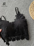 Yipinpay 2024 Fashion Backless Hollow out Camis Women V Neck Strapless Elegant Beach Top Blouse Ladies Sexy Club Tank Top