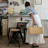 Yipinpay Letter Print Crochet Top Women Korean Dongdaemun 2023 Summer Knit T-shirt Contrast Hollow Short Sleeve Tee Knitwears