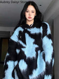Yipinpay Fashion Streetwear Sweater Women Winter High Street Vintage Long Sleeve Pullover Casual Y2k Knit Loose Sweater 2023 Trend