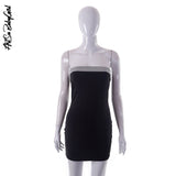 yipinpay Dresses Women Strapless Mini Dress Summer Clothing Streetwear Y2k Solid Color Slim Off Shoulder Bodycon Dresses for Women