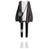 Yipinpay Women's 2024 Autumn New Matching Set Korean Elegant Hoodie Knitted Coat+Long Sleeve+Shark Pants Three Piece Female Clothing Suit