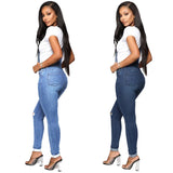 Yipinpay New Woman Ripped Denim Jumpsuit Fashion Casual Sling Pants Jeans Jumpsuit S-2XL Global Drop Shipping