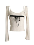 Yipinpay Fall Winter Woman Korean Fashion Two Piece Sets Cropped Sweater Pullovers Tops Jumper Design Gyaru Knitwears 2000s Tide