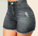Yipinpay Summer New Grey Blue High Waist Ripped Denim Shorts For Women Fashion Slim Stretch Sexy Skinny Jeans Shorts S-3XL Drop Ship