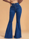 Yipinpay Winter New Women's High Stretch Flared Jeans Fashion Slim Fit Butt Lifting Ripped Denim Pants Casual Ladies Trousers S-2XL