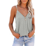 Yipinpay Women's Sexy V Neck Camisole Pullover Tops Ladies 2024 Summer Casual Zipper Sleeveless Blouse Girl Clothes