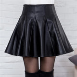 Yipinpay Women Black Pu Leather Skirt 2023 Fashion Casual Mini Skirts Y2k Female Korean Style High Waist Short Skirt Winter Solid Bottoms