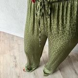 Yipinpay New Fashion Black Loose Pants Women Vintage Bandage High Waist Trousers Vintage treetwear Ice Silk Straight Pants Female