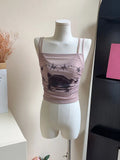 Yipinpay Summer Slim Sweet Tan Top Women Evening Party Slim Y2k Crop Top Office Lady Streetwear Sweet Elegant Vest Korean Fashion