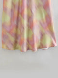 Yipinpay Tie Dye Satin Skirt Women High Waist Midi Skirt Women Summer Long Skirts For Women Fashion 2023 Elegant Women's Skirts Sets